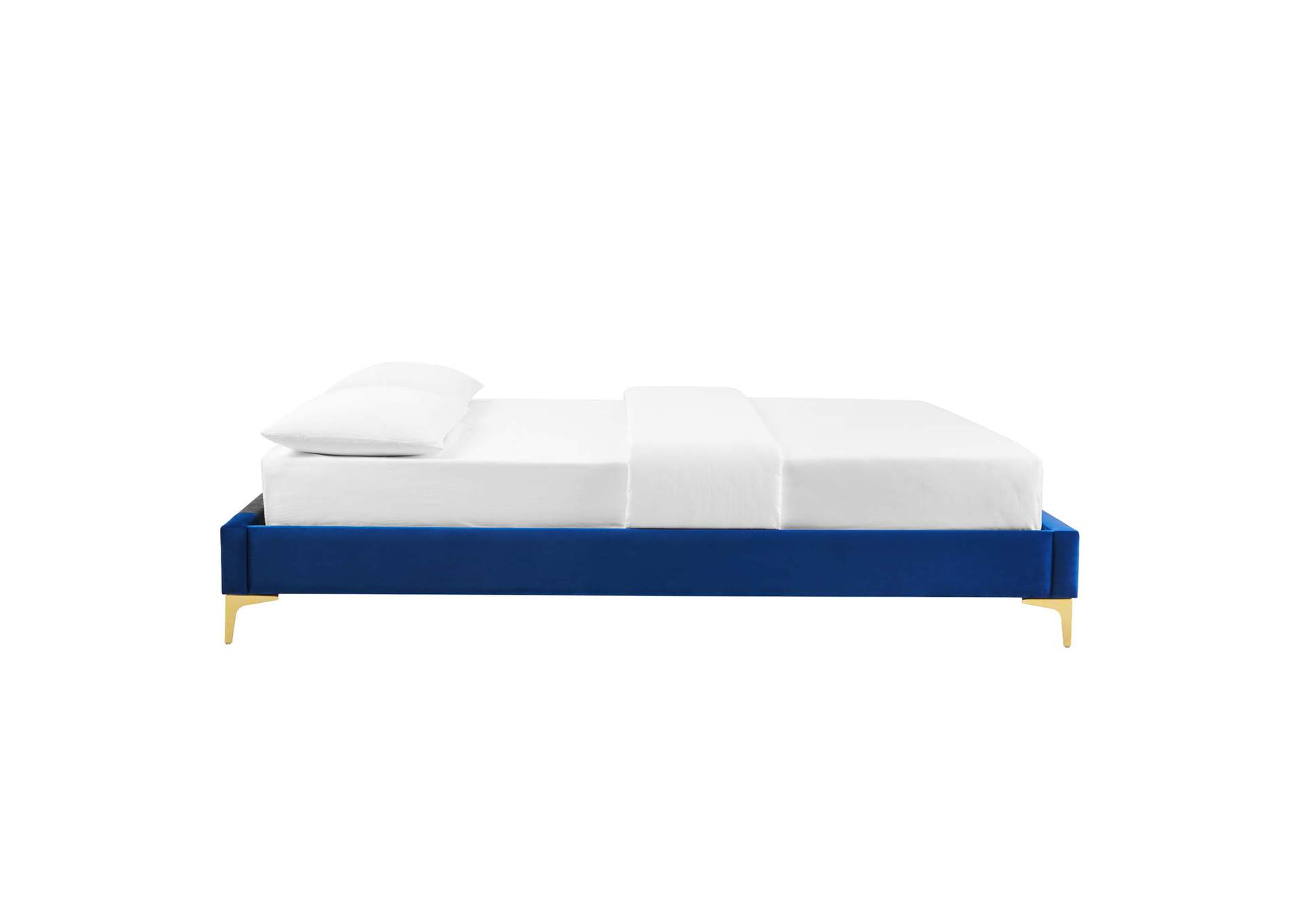 Navy Sutton Twin Performance Velvet Bed Frame,Modway