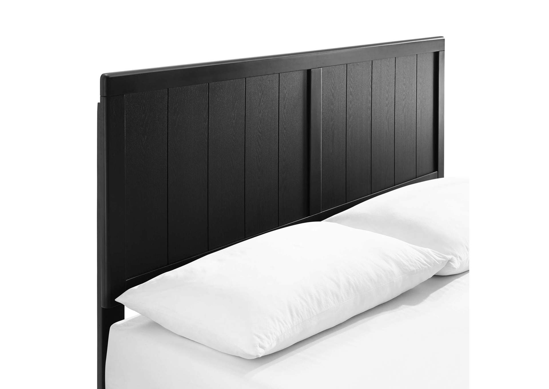 Black Alana Full Wood Platform Bed With Angular Frame,Modway