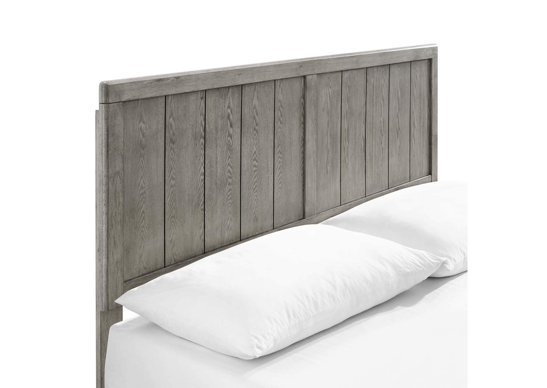 Gray Alana Full Wood Platform Bed With Angular Frame,Modway