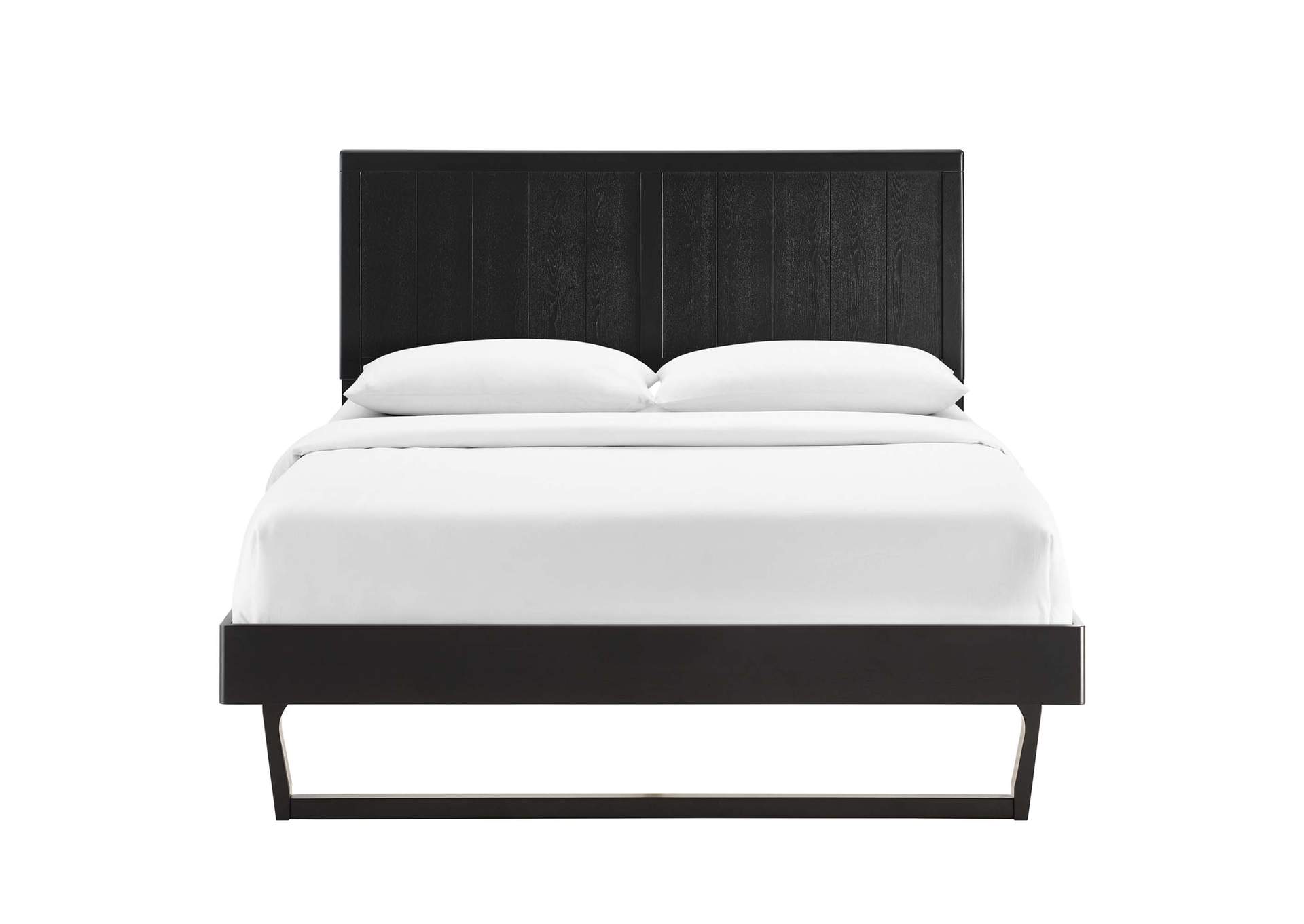 Black Alana Twin Wood Platform Bed With Angular Frame,Modway