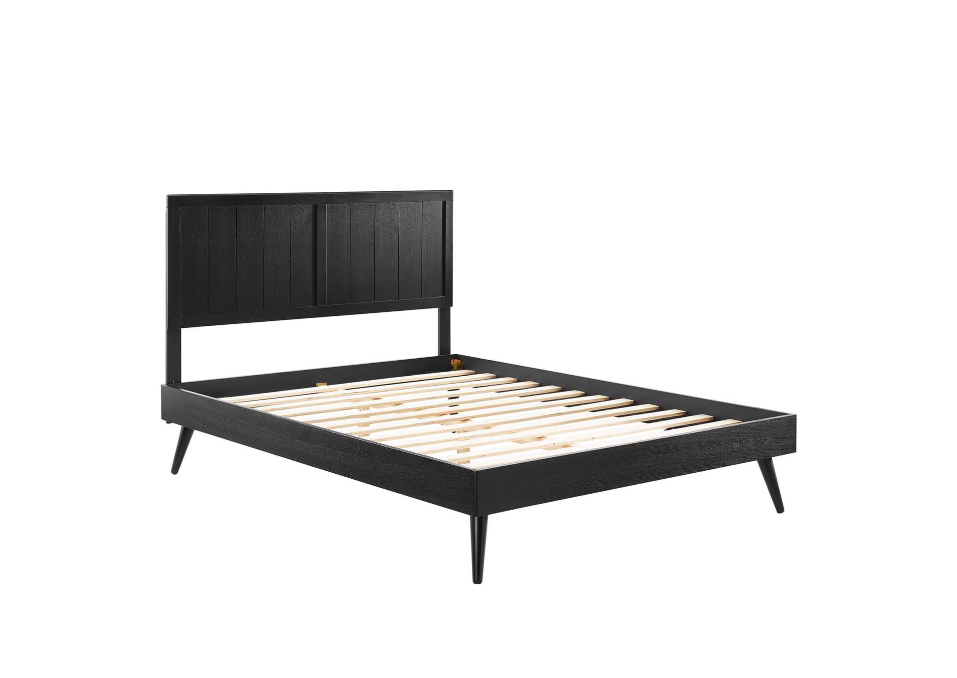 Black Alana Full Wood Platform Bed With Splayed Legs,Modway