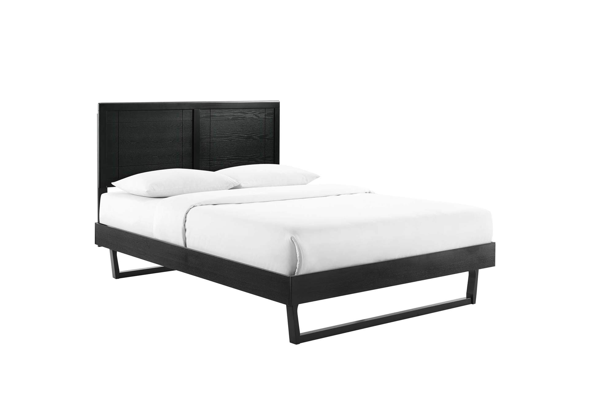 Black Marlee Twin Wood Platform Bed With Angular Frame,Modway