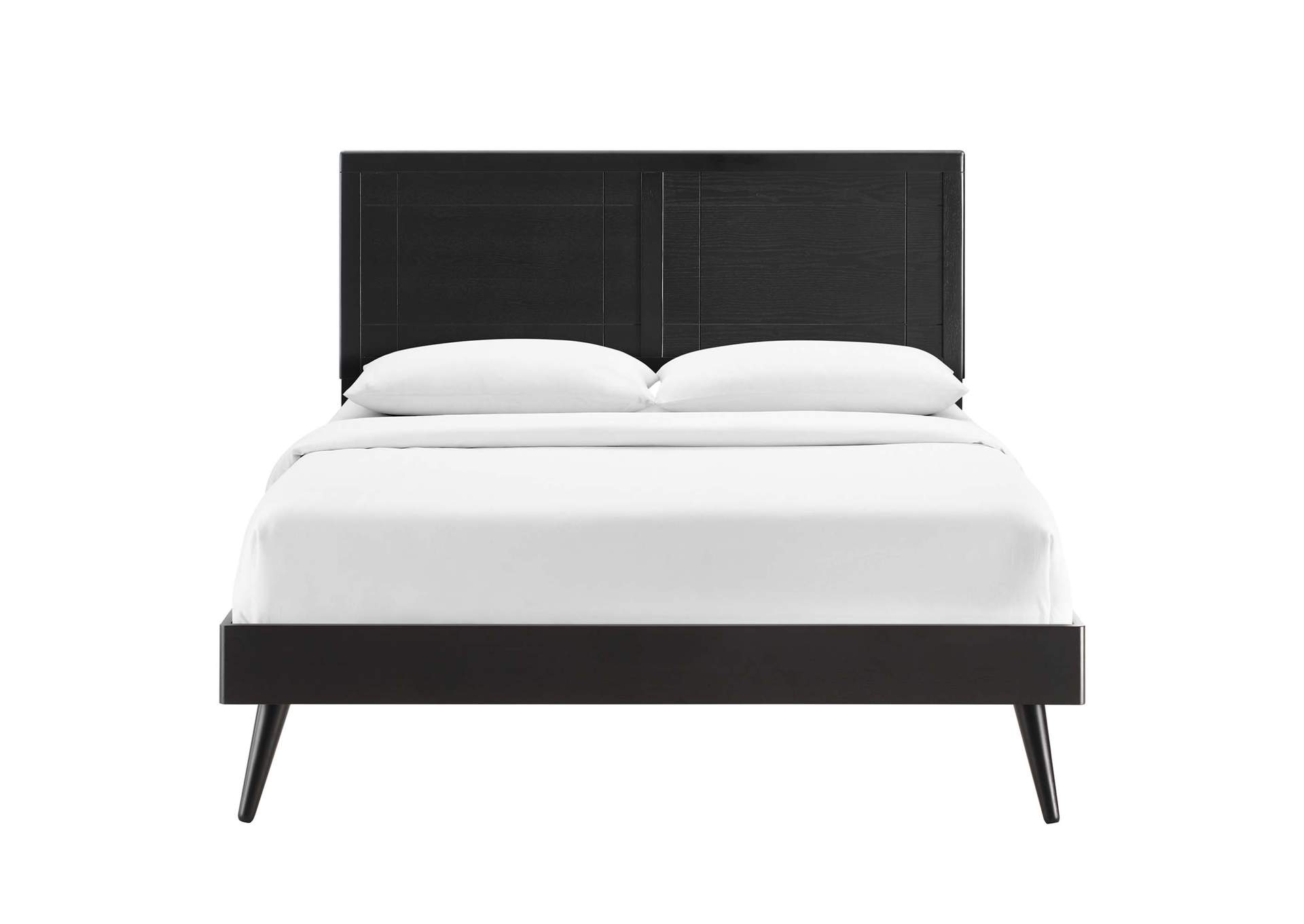 Black Marlee Twin Wood Platform Bed With Splayed Legs,Modway