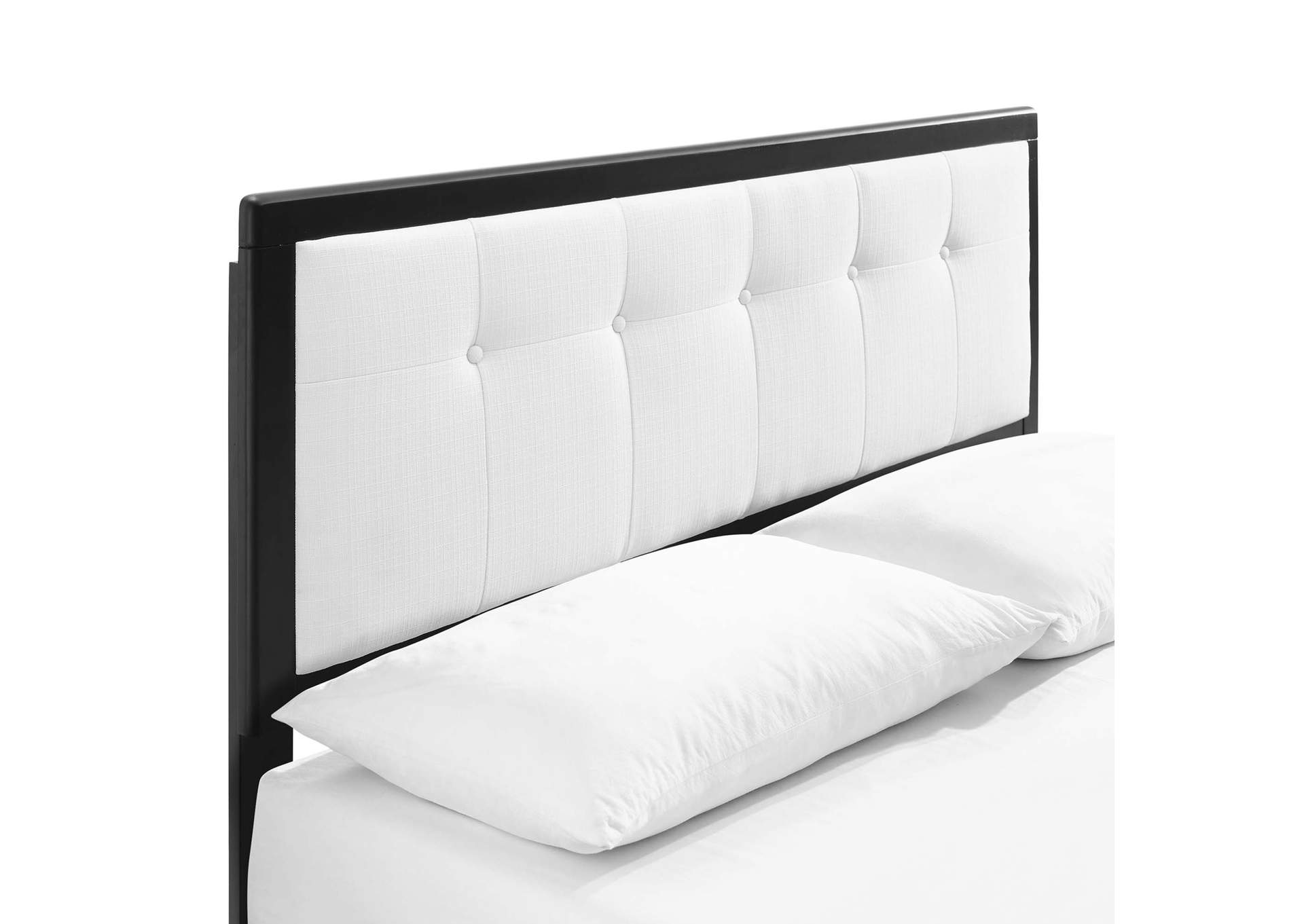 Black White Willow Full Wood Platform Bed With Angular Frame,Modway