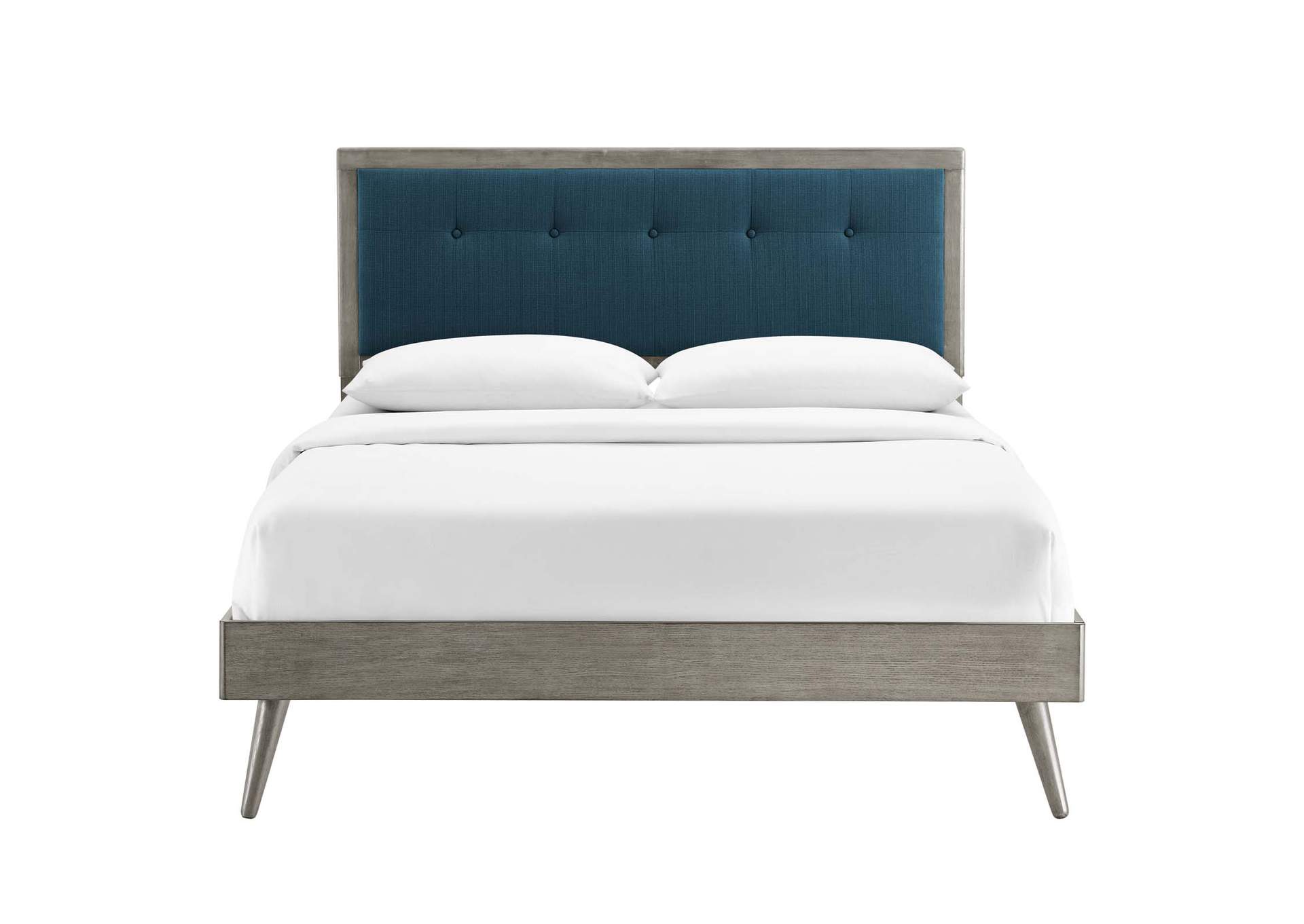 Gray Azure Willow Full Wood Platform Bed With Splayed Legs,Modway