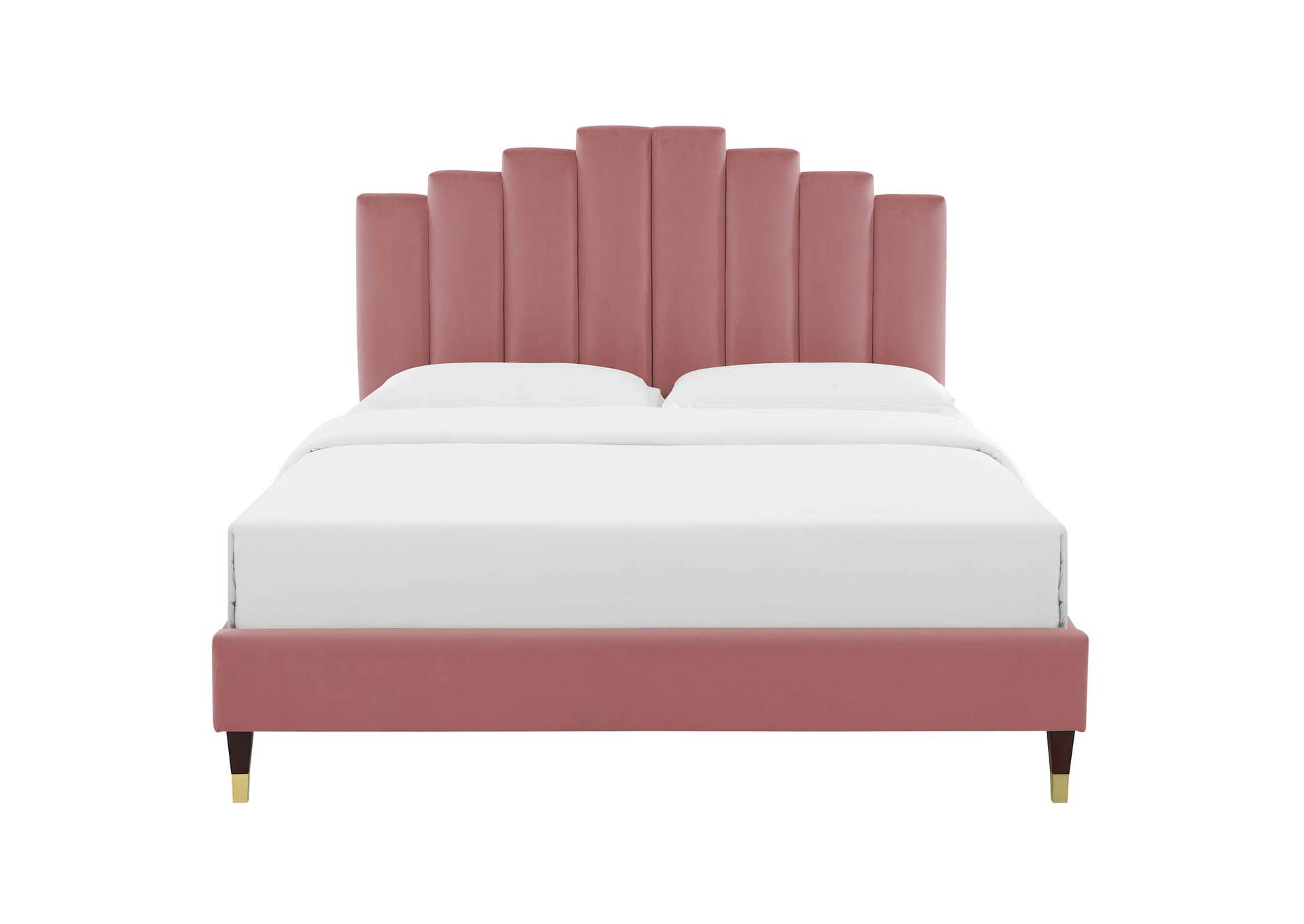 Dusty Rose Elise Twin Performance Velvet Platform Bed,Modway