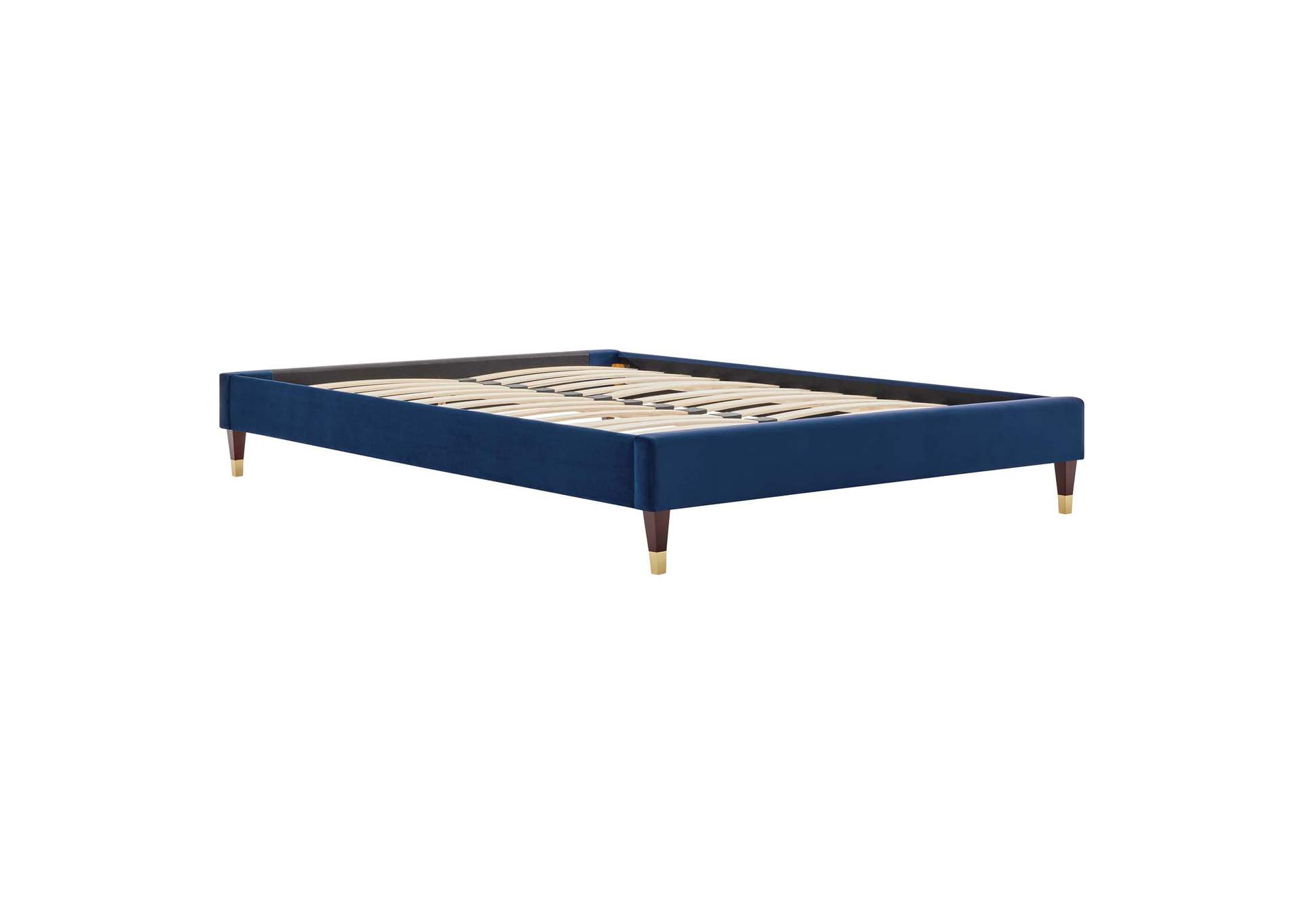 Navy Elise Twin Performance Velvet Platform Bed,Modway