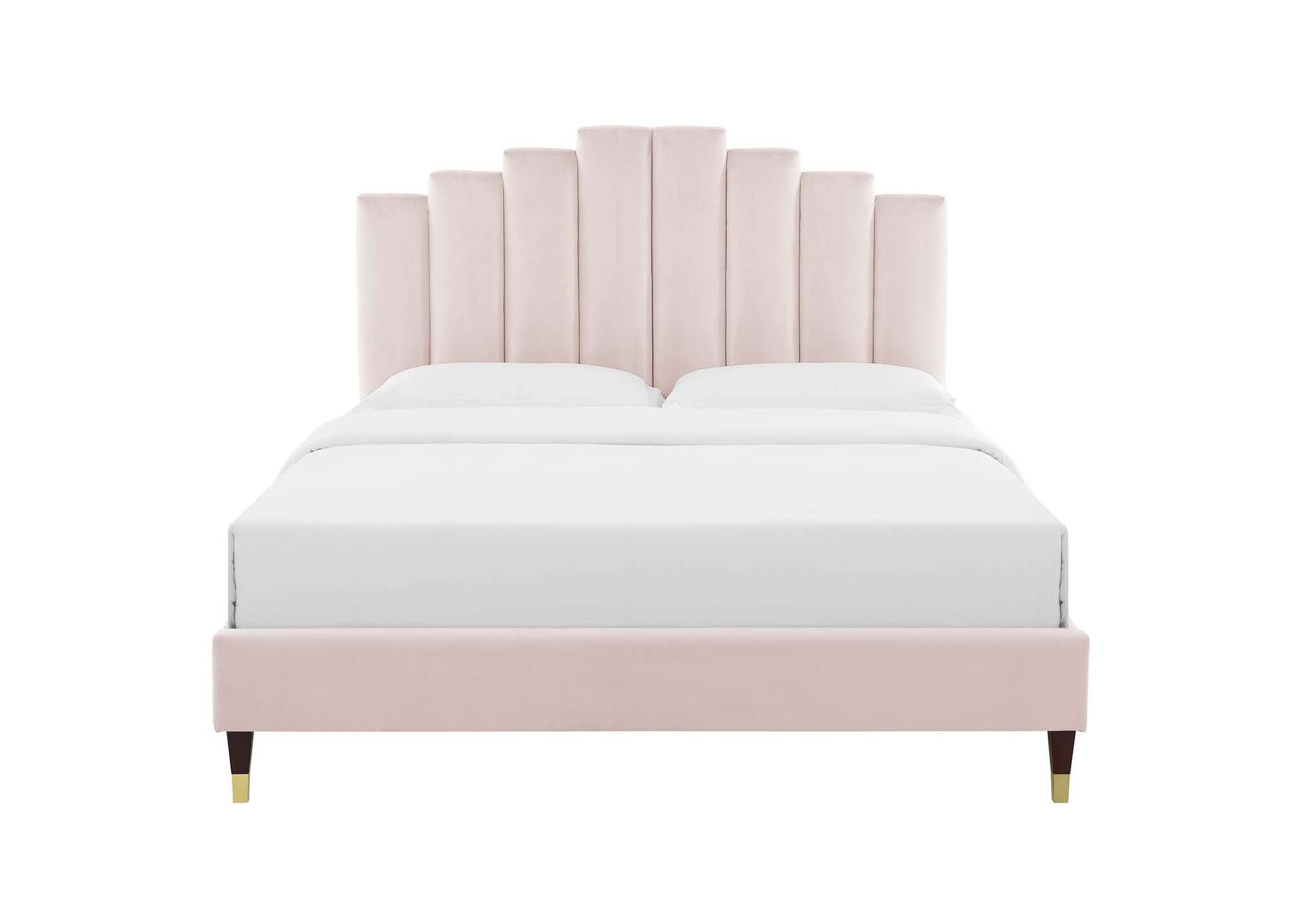 Pink Elise Twin Performance Velvet Platform Bed,Modway