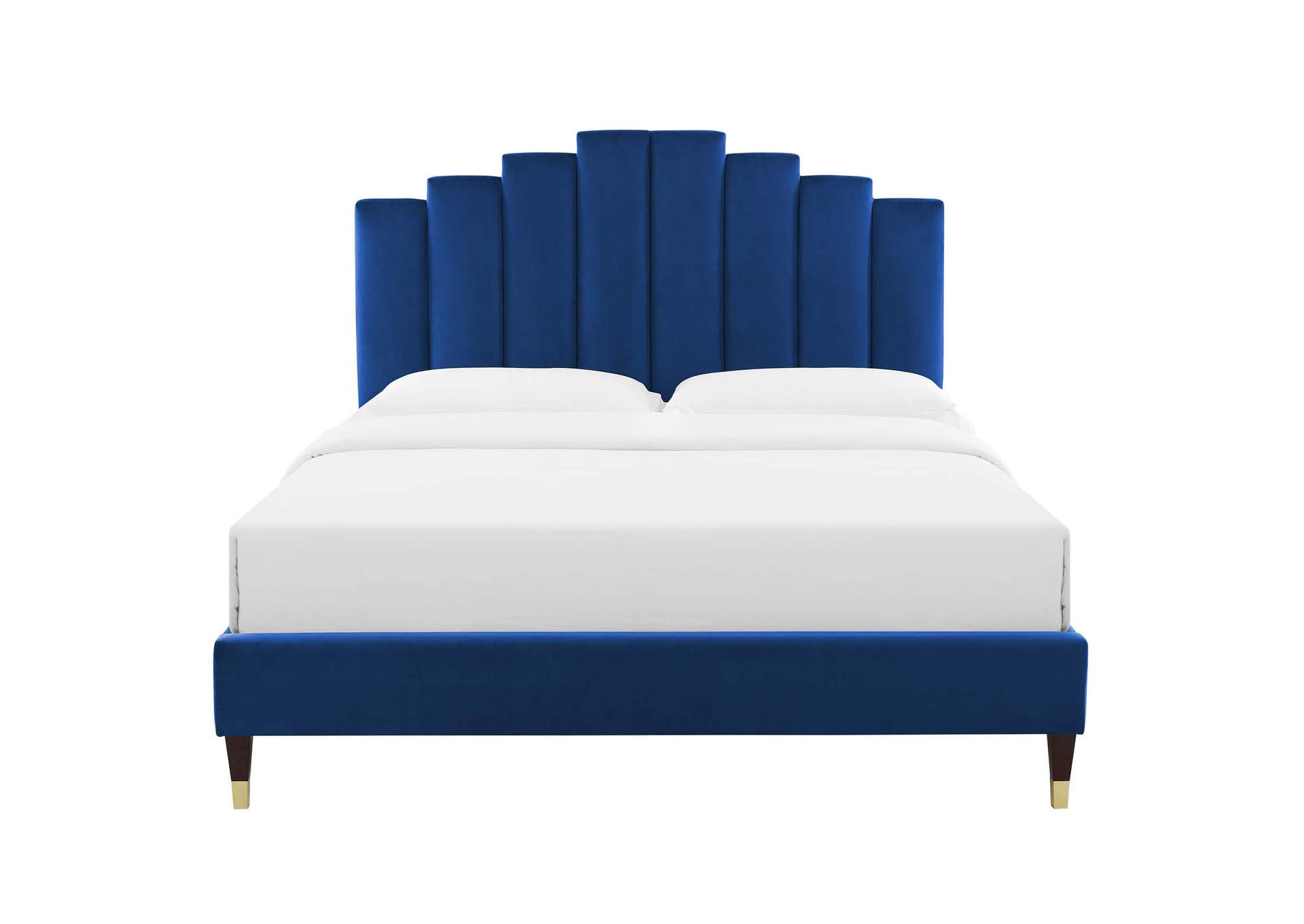 Navy Elise Full Performance Velvet Platform Bed,Modway