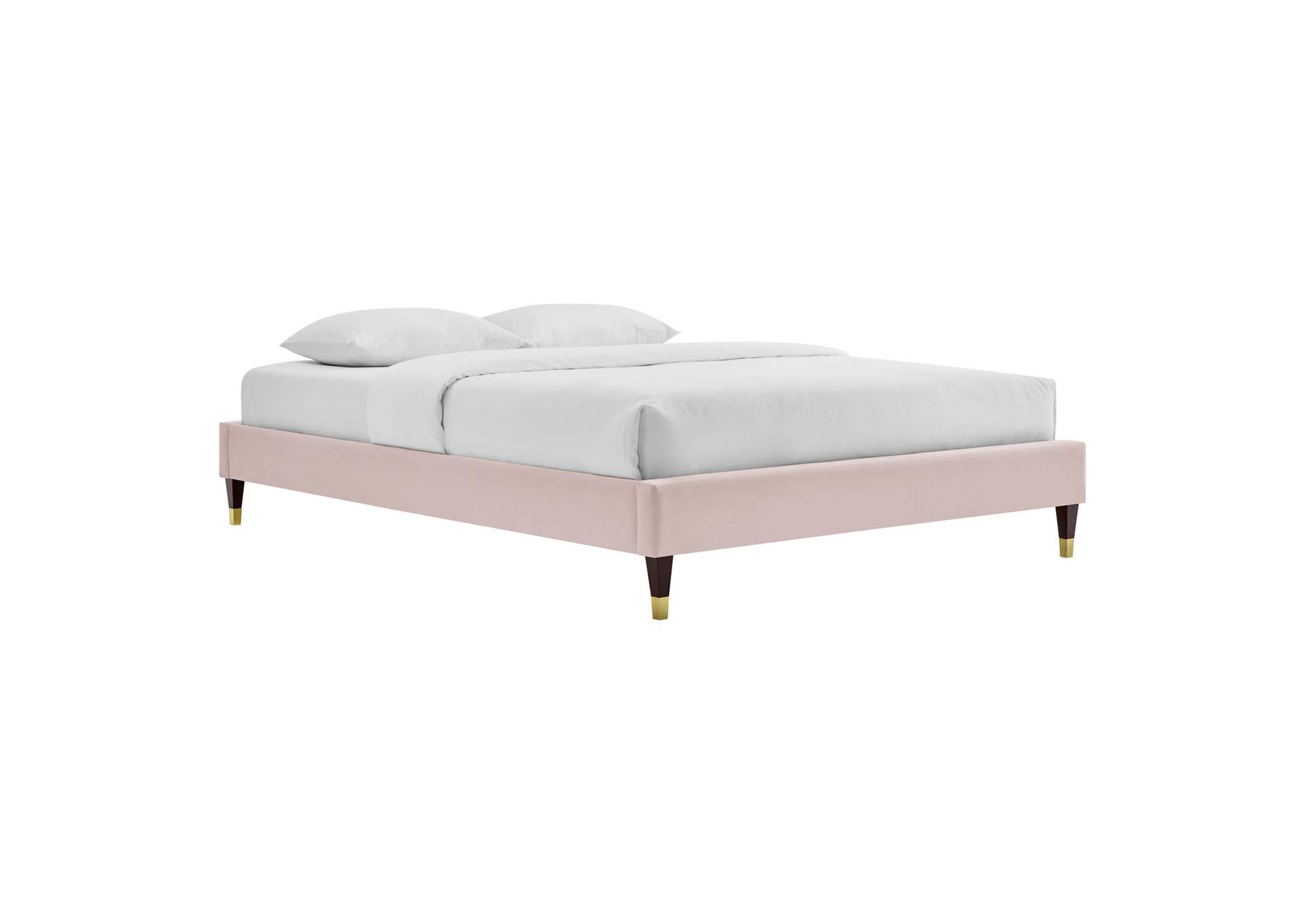 Pink Elise Full Performance Velvet Platform Bed,Modway