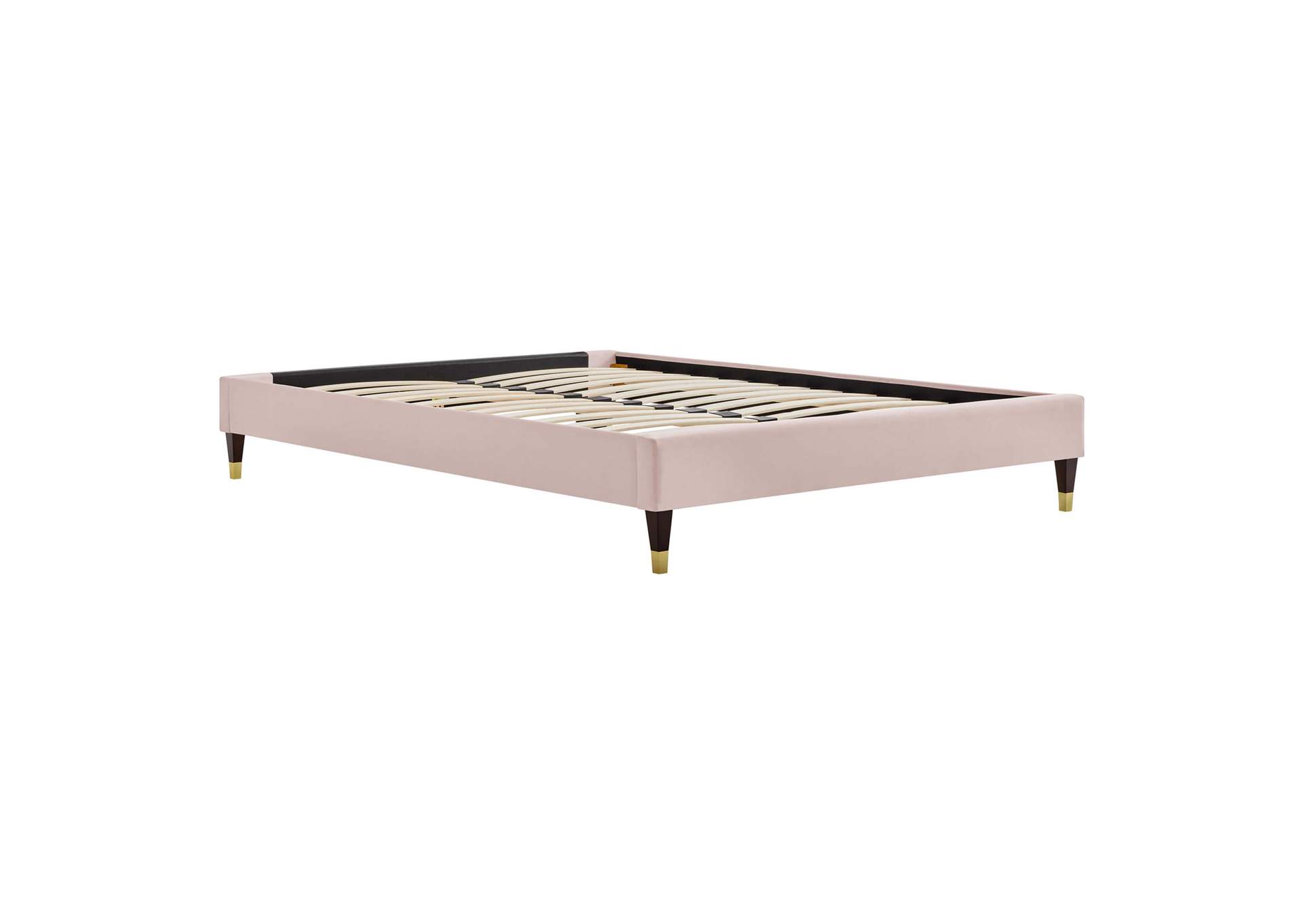 Pink Elise Full Performance Velvet Platform Bed,Modway