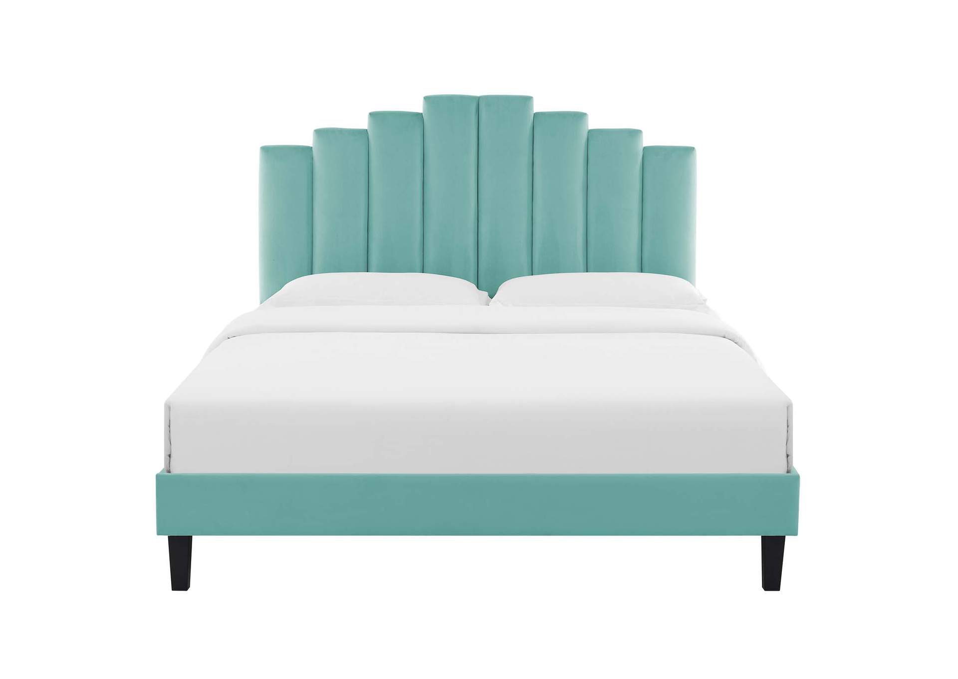 Mint Elise Twin Performance Velvet Platform Bed,Modway