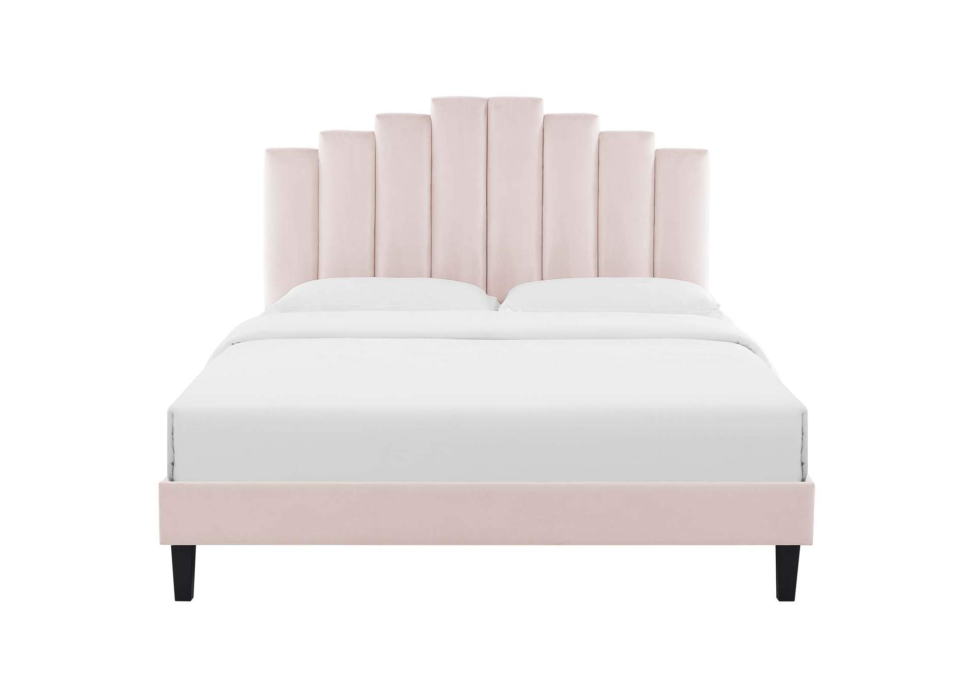 Pink Elise Twin Performance Velvet Platform Bed,Modway