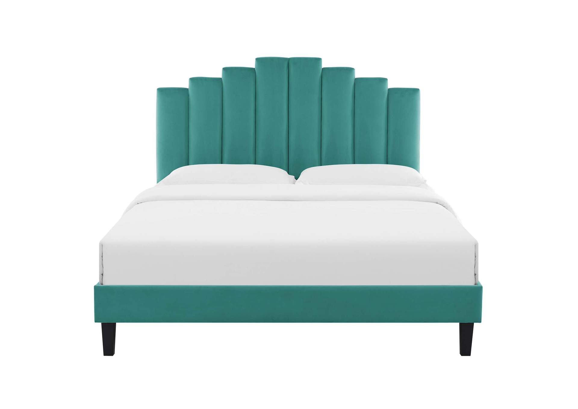 Teal Elise Twin Performance Velvet Platform Bed,Modway