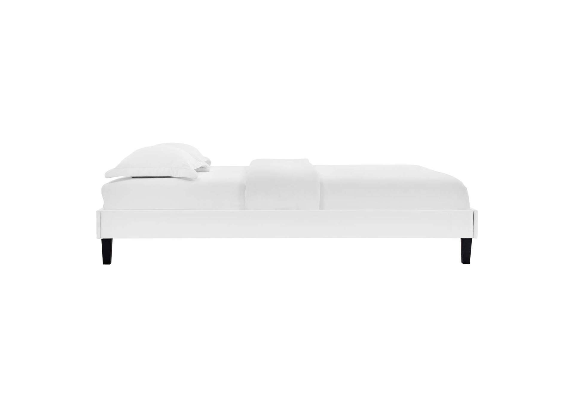 White Elise Twin Performance Velvet Platform Bed,Modway