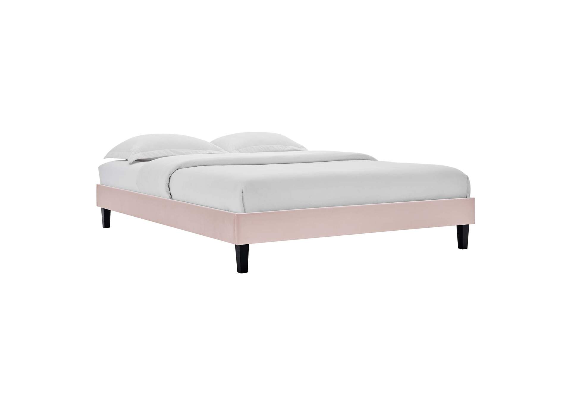 Pink Elise Full Performance Velvet Platform Bed,Modway