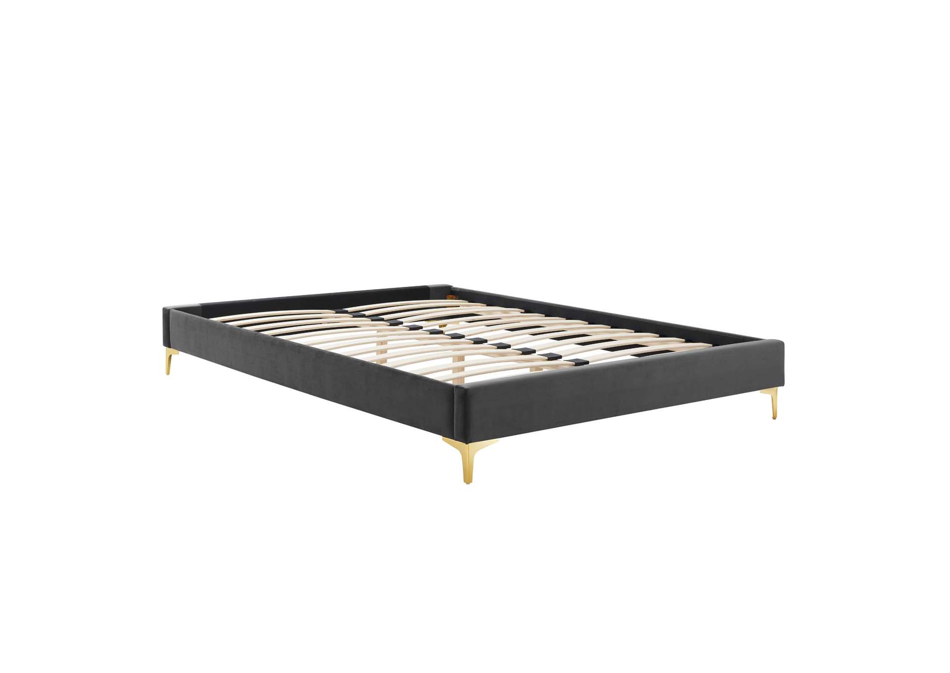 Charcoal Elise Twin Performance Velvet Platform Bed,Modway