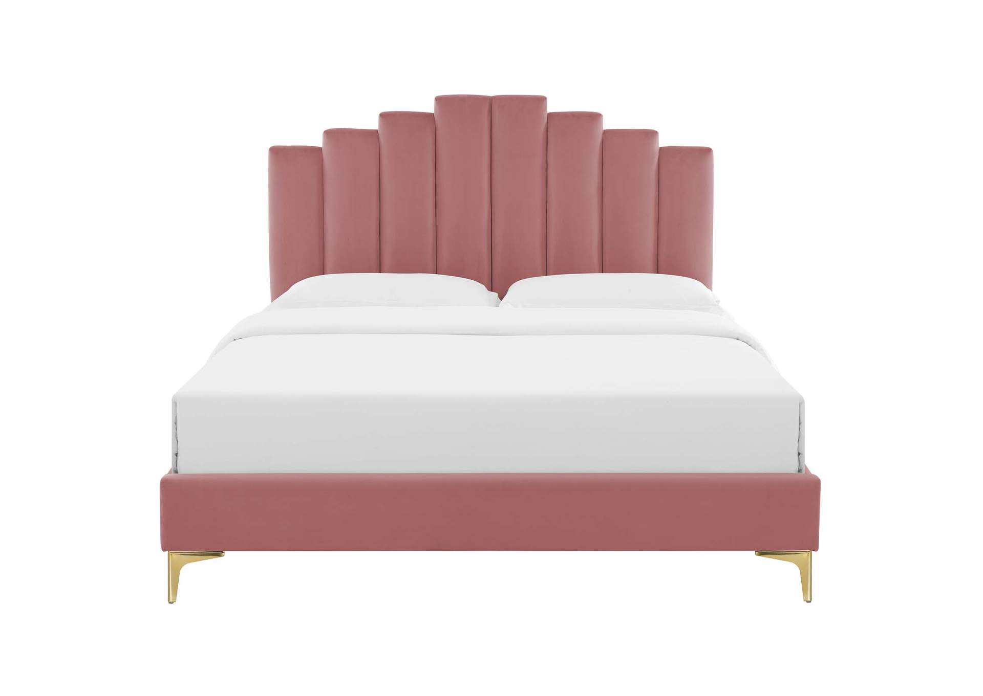 Dusty Rose Elise Twin Performance Velvet Platform Bed,Modway