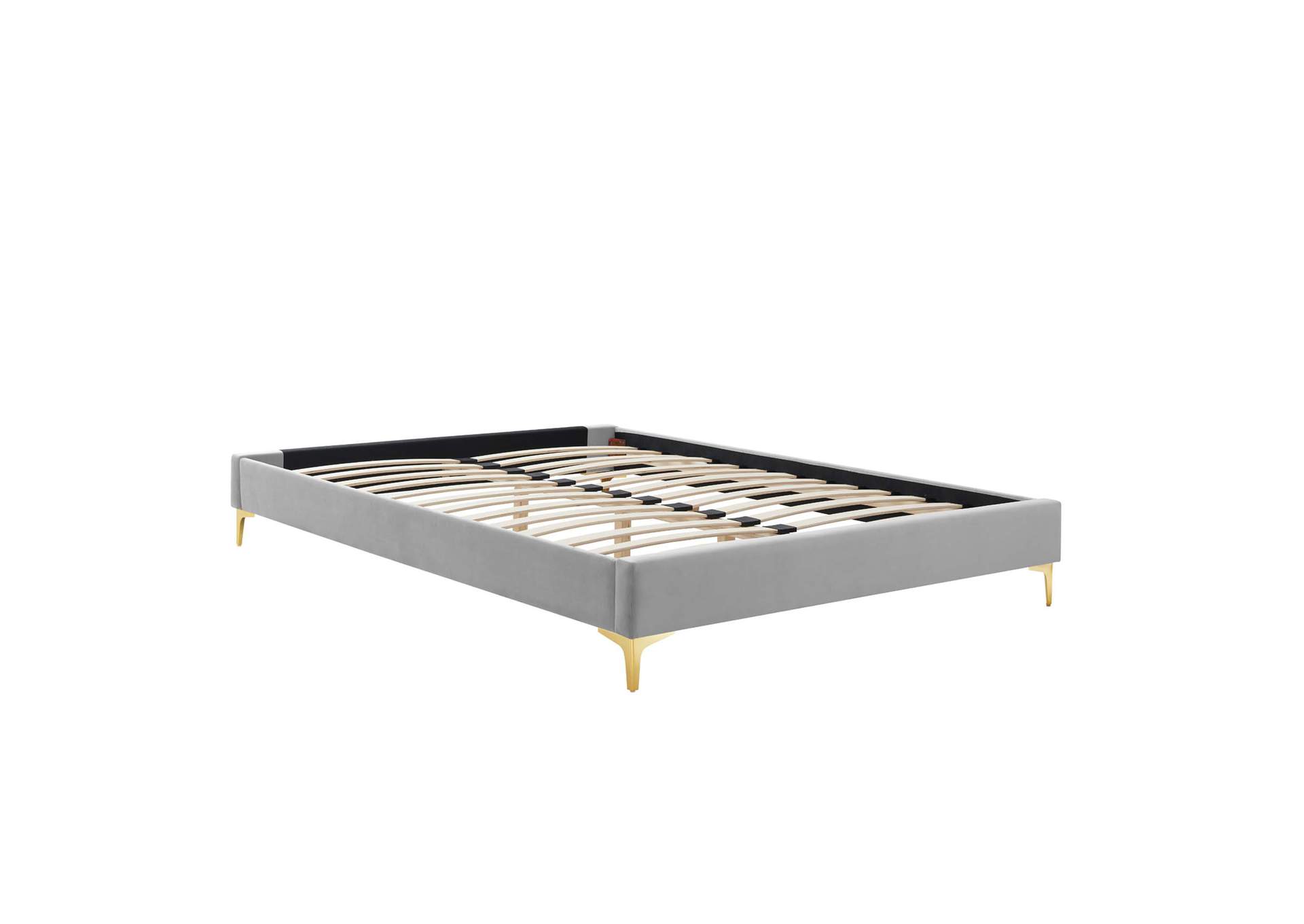 Light Gray Elise Twin Performance Velvet Platform Bed,Modway