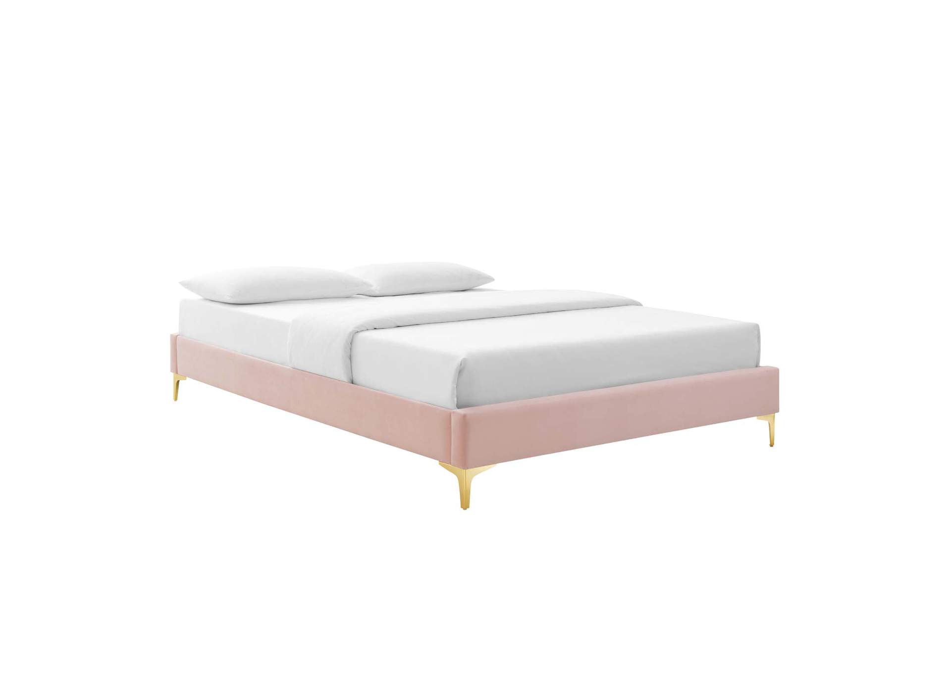 Pink Elise Twin Performance Velvet Platform Bed,Modway