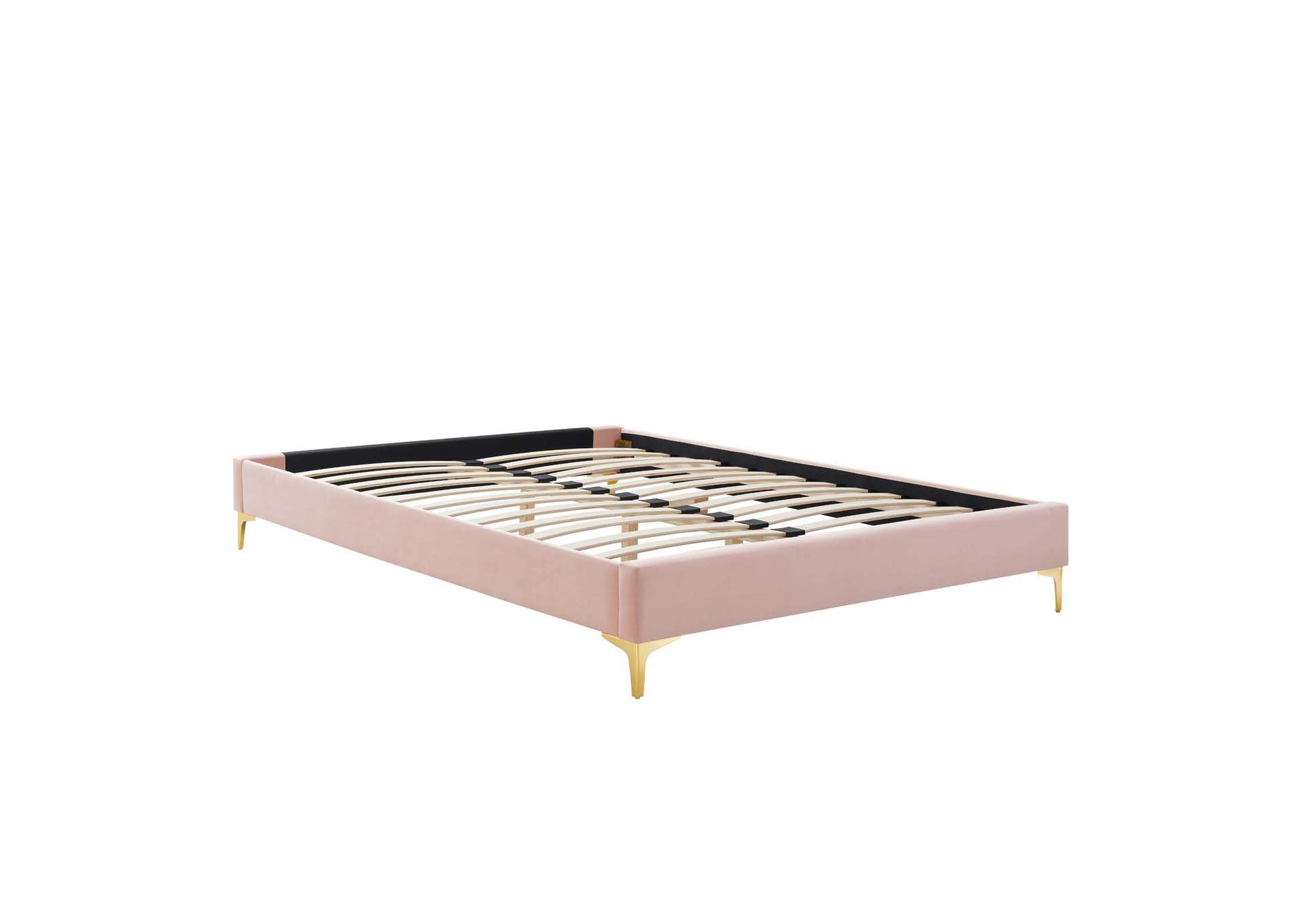 Pink Elise Twin Performance Velvet Platform Bed,Modway