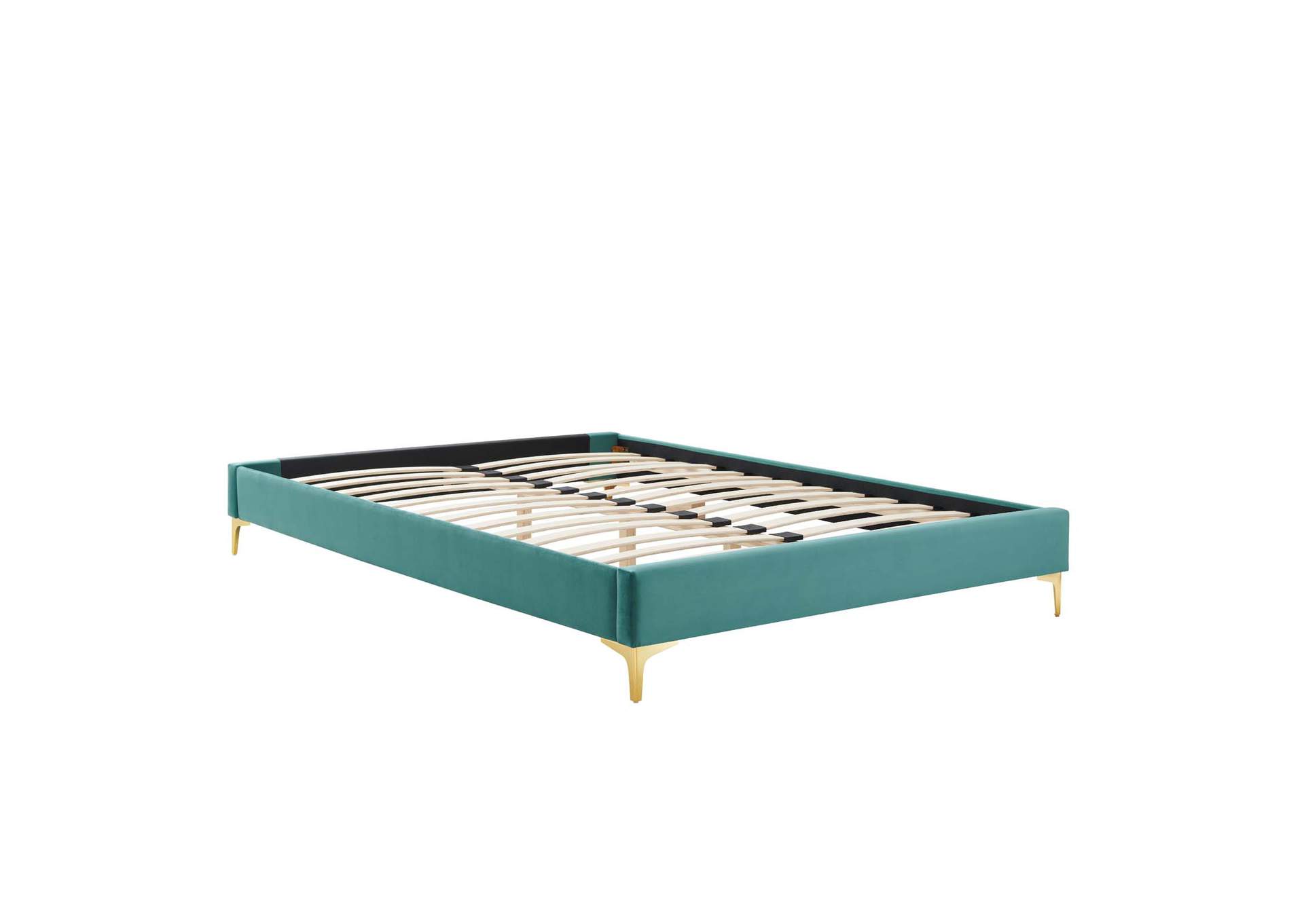 Teal Elise Twin Performance Velvet Platform Bed,Modway