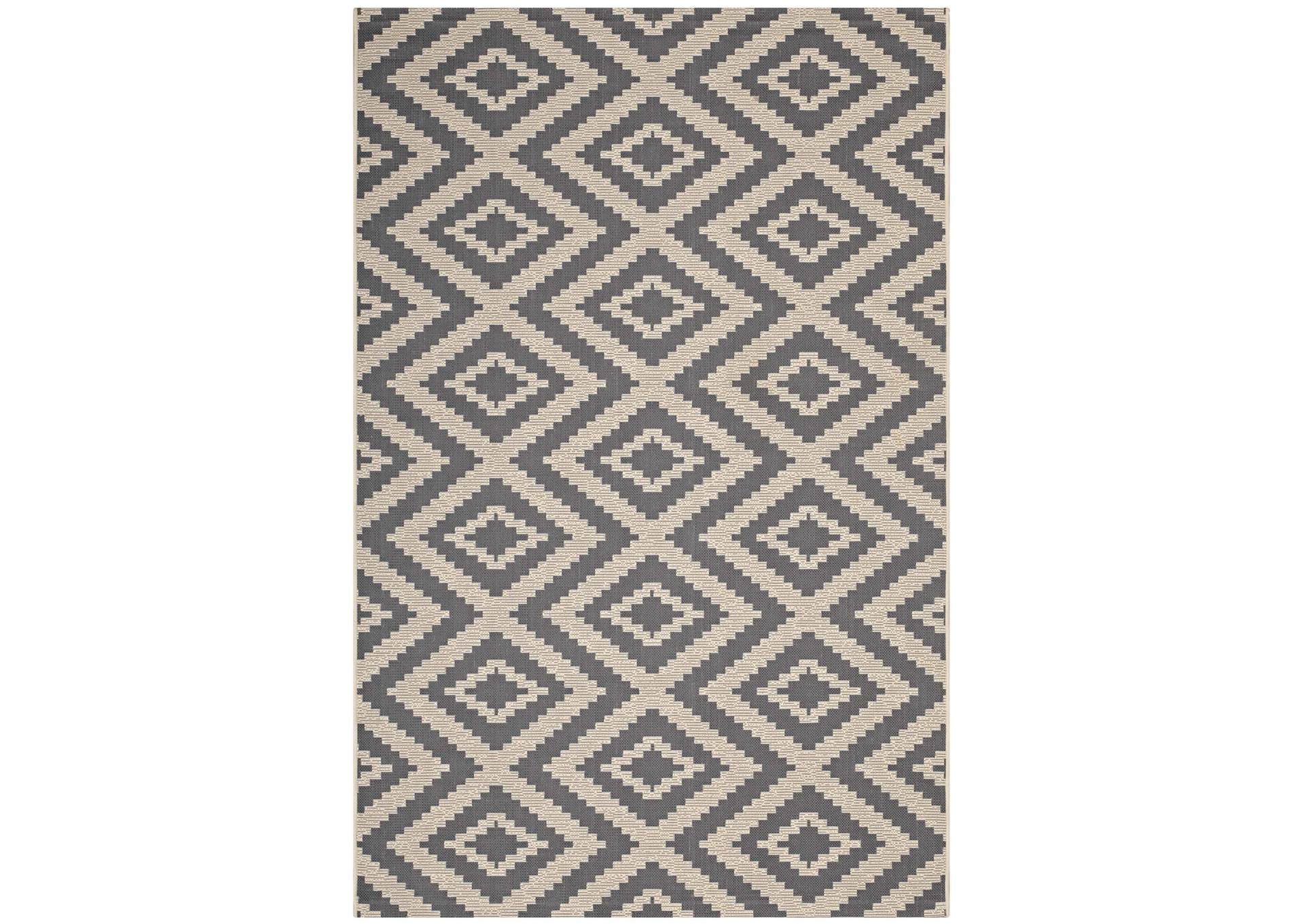 Jagged Geometric Diamond Trellis 9x12 Indoor and Outdoor Area Rug,Modway