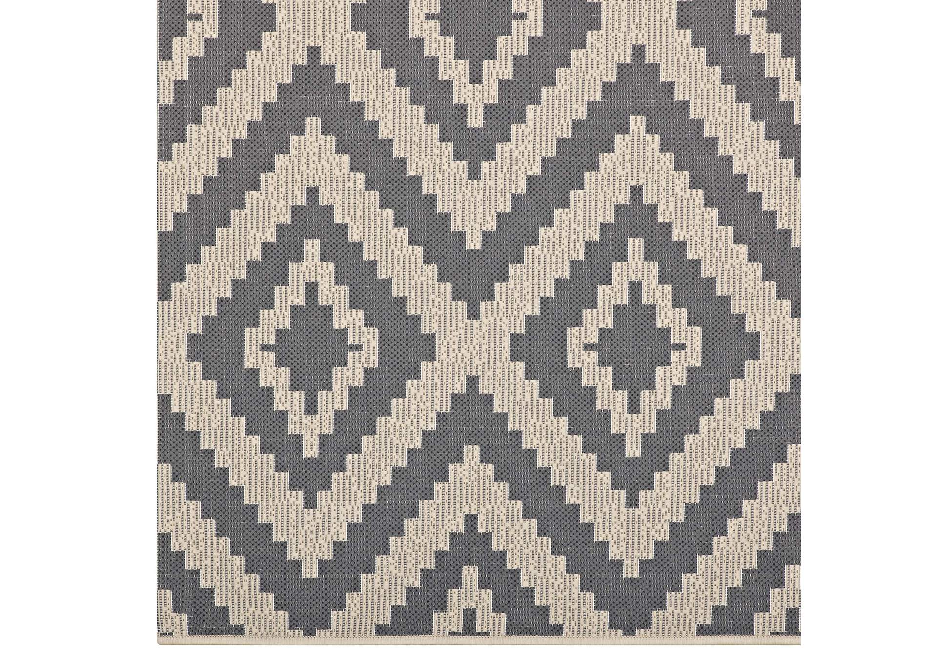 Jagged Geometric Diamond Trellis 9x12 Indoor and Outdoor Area Rug,Modway