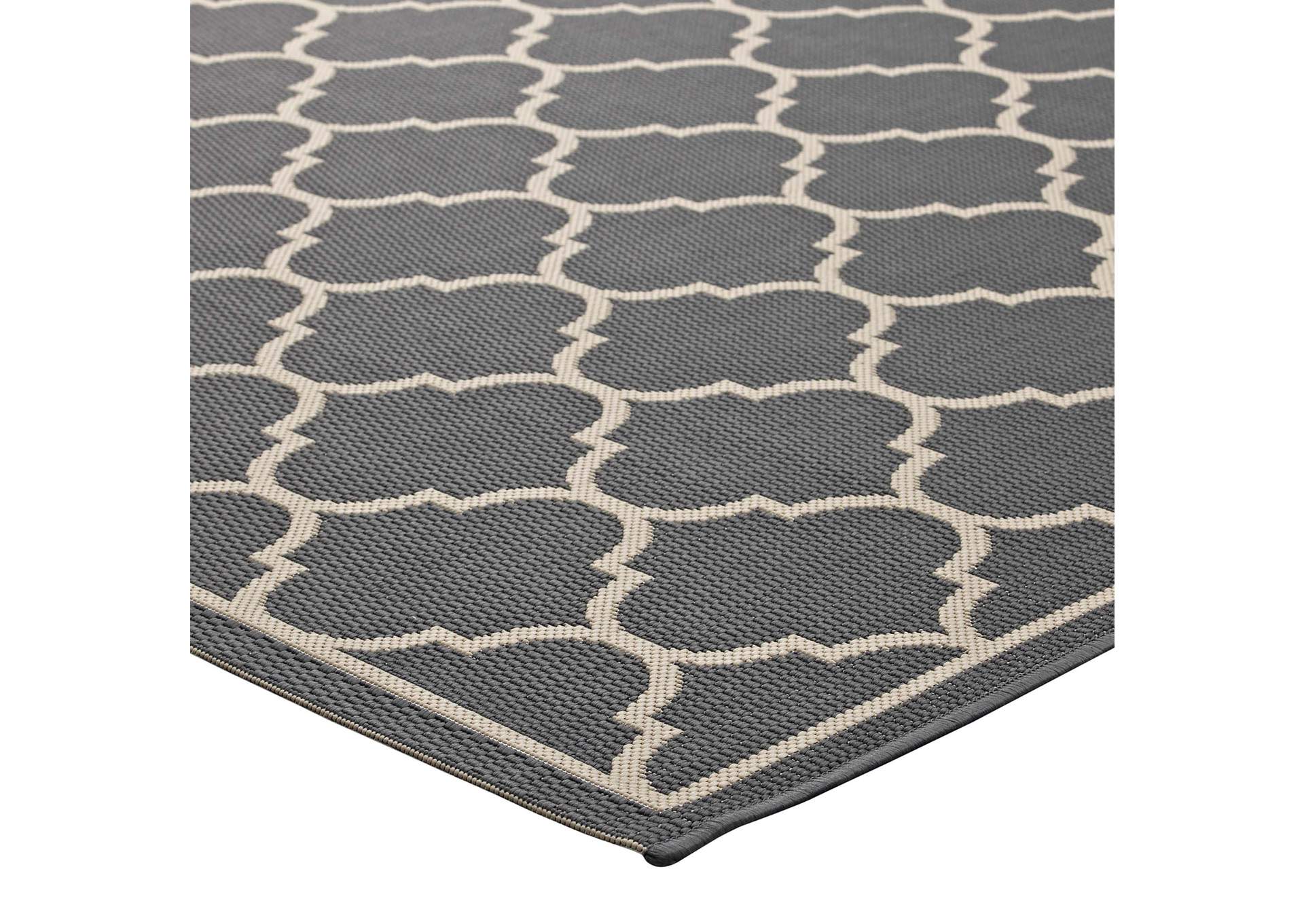 Avena Moroccan Quatrefoil Trellis 4x6 Indoor and Outdoor Area Rug,Modway