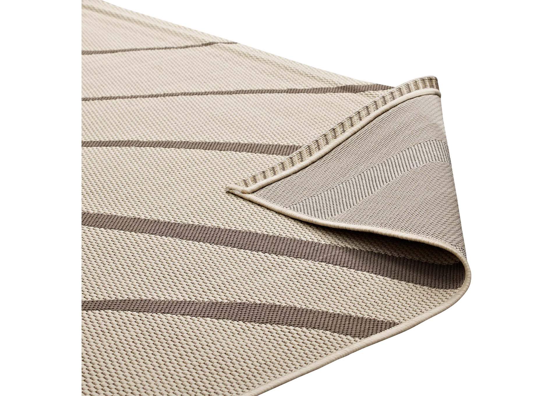 Light and Dark Beige Surge Swirl Abstract 8x10 Indoor and Outdoor Area Rug,Modway