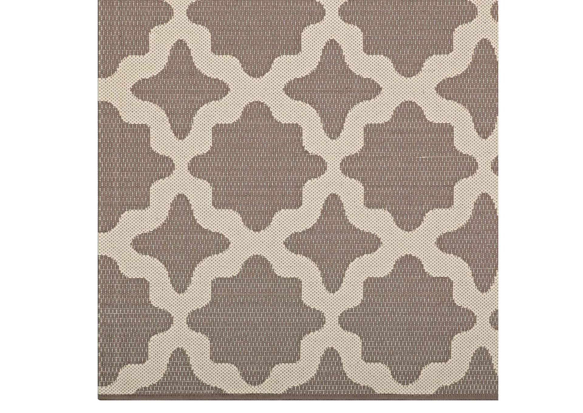 Light and Dark Beige Cerelia Moroccan Trellis 8x10 Indoor and Outdoor Area Rug,Modway