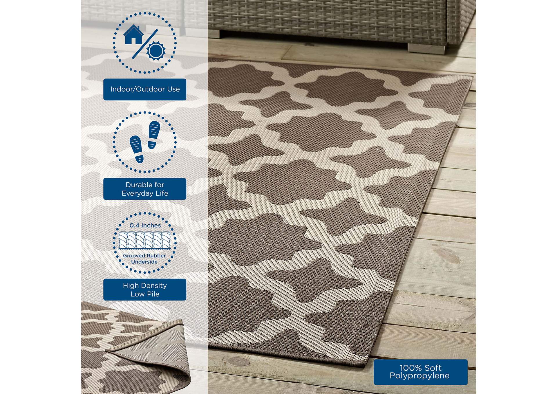 Cerelia Moroccan Trellis 9x12 Indoor and Outdoor Area Rug,Modway