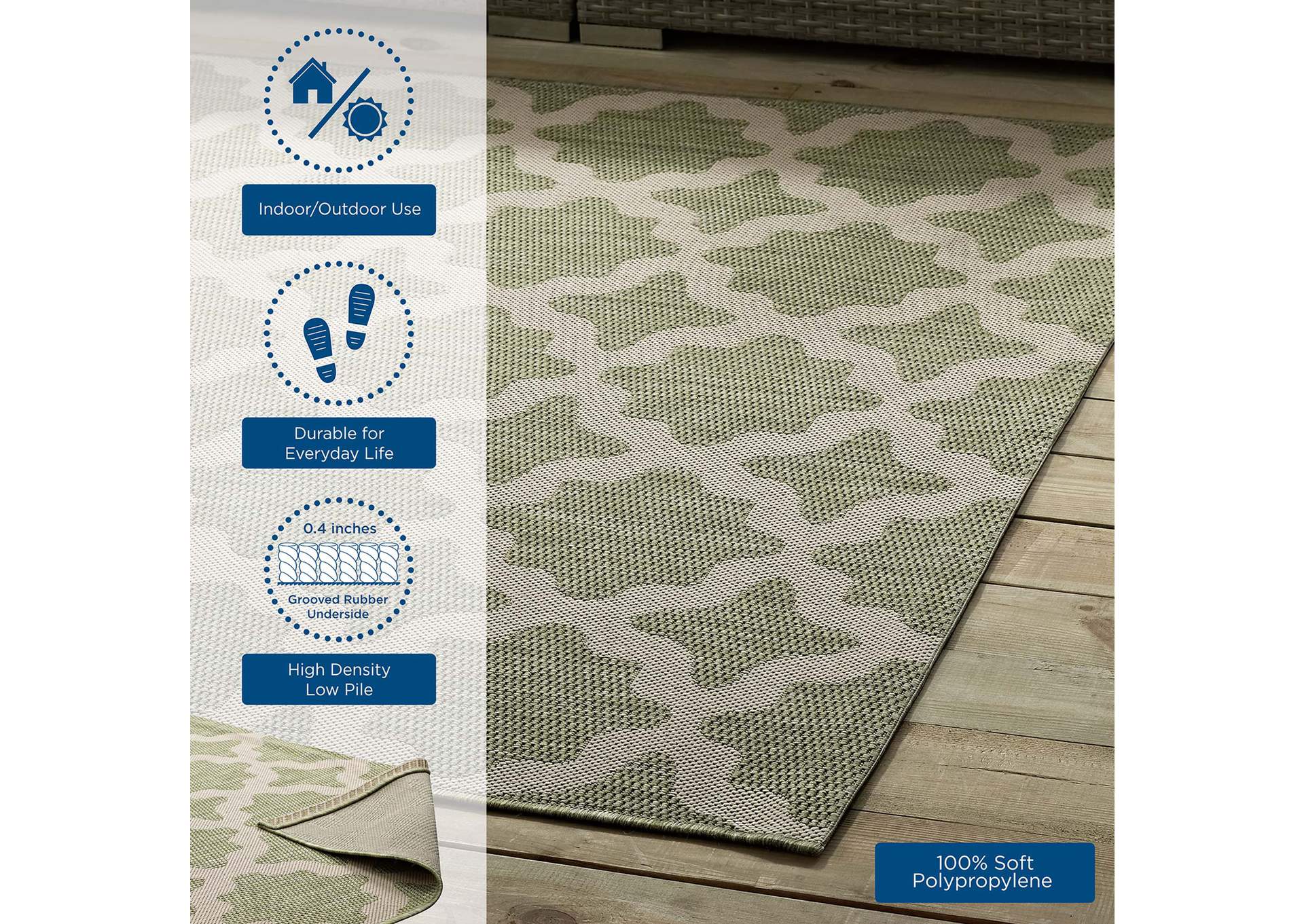 Cerelia Moroccan Trellis 4x6 Indoor and Outdoor Area Rug,Modway