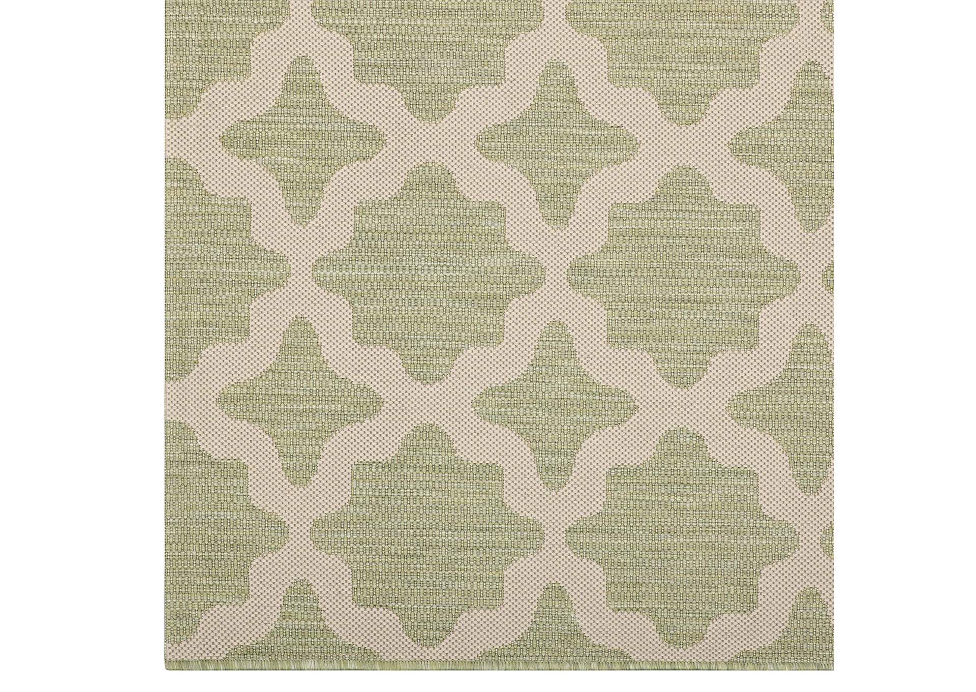 Beige and Light Green Cerelia Moroccan Trellis 5x8 Indoor and Outdoor Area Rug,Modway