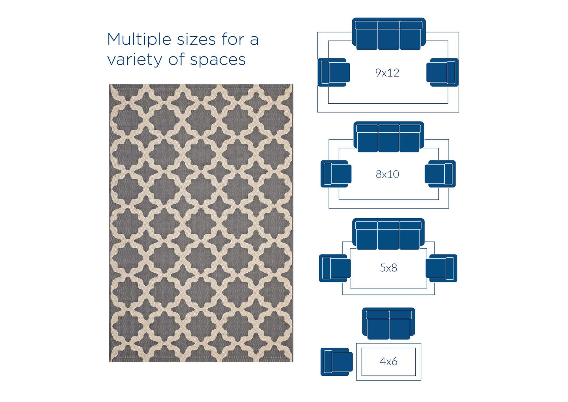 Cerelia Moroccan Trellis 4x6 Indoor and Outdoor Area Rug,Modway