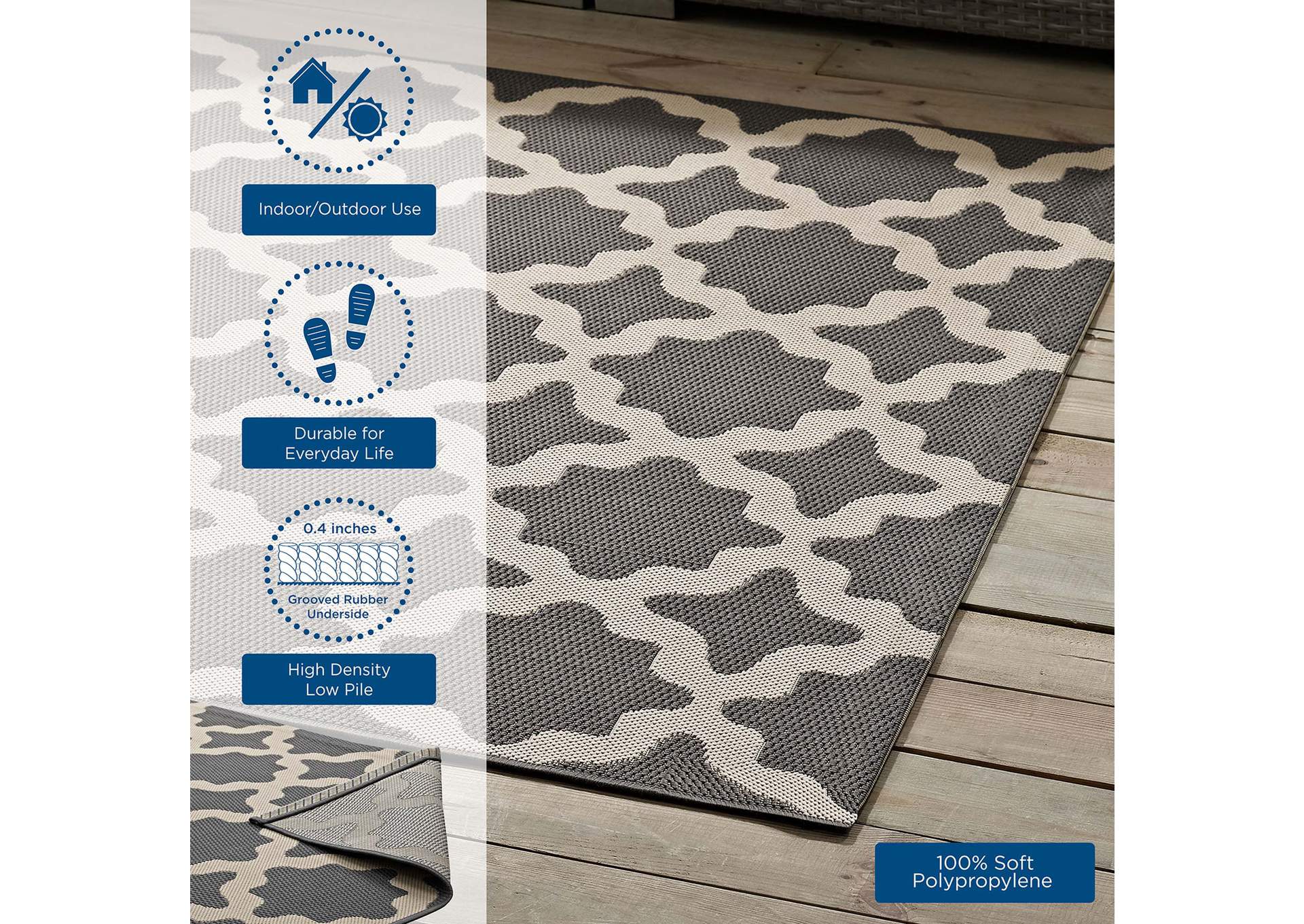 Cerelia Moroccan Trellis 4x6 Indoor and Outdoor Area Rug,Modway