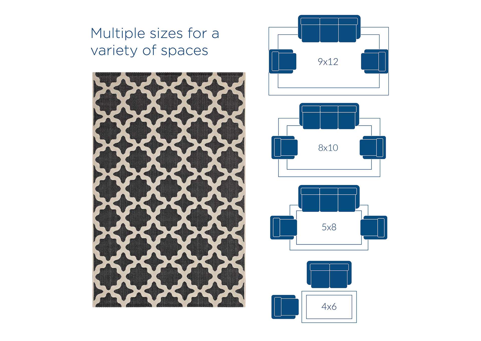 Cerelia Moroccan Trellis 4x6 Indoor and Outdoor Area Rug,Modway