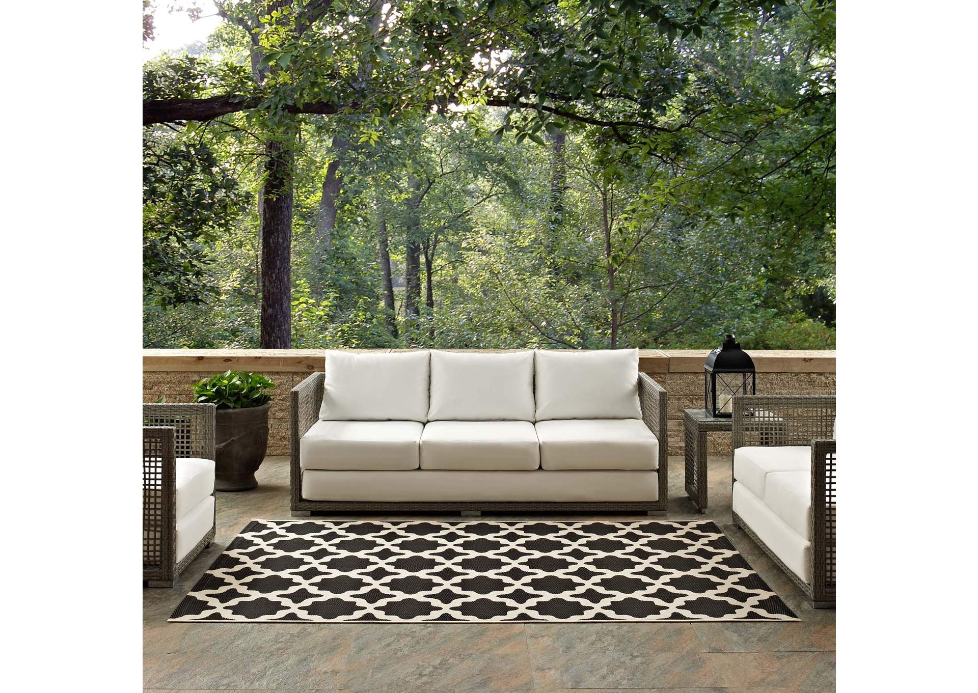 Cerelia Moroccan Trellis 4x6 Indoor and Outdoor Area Rug,Modway