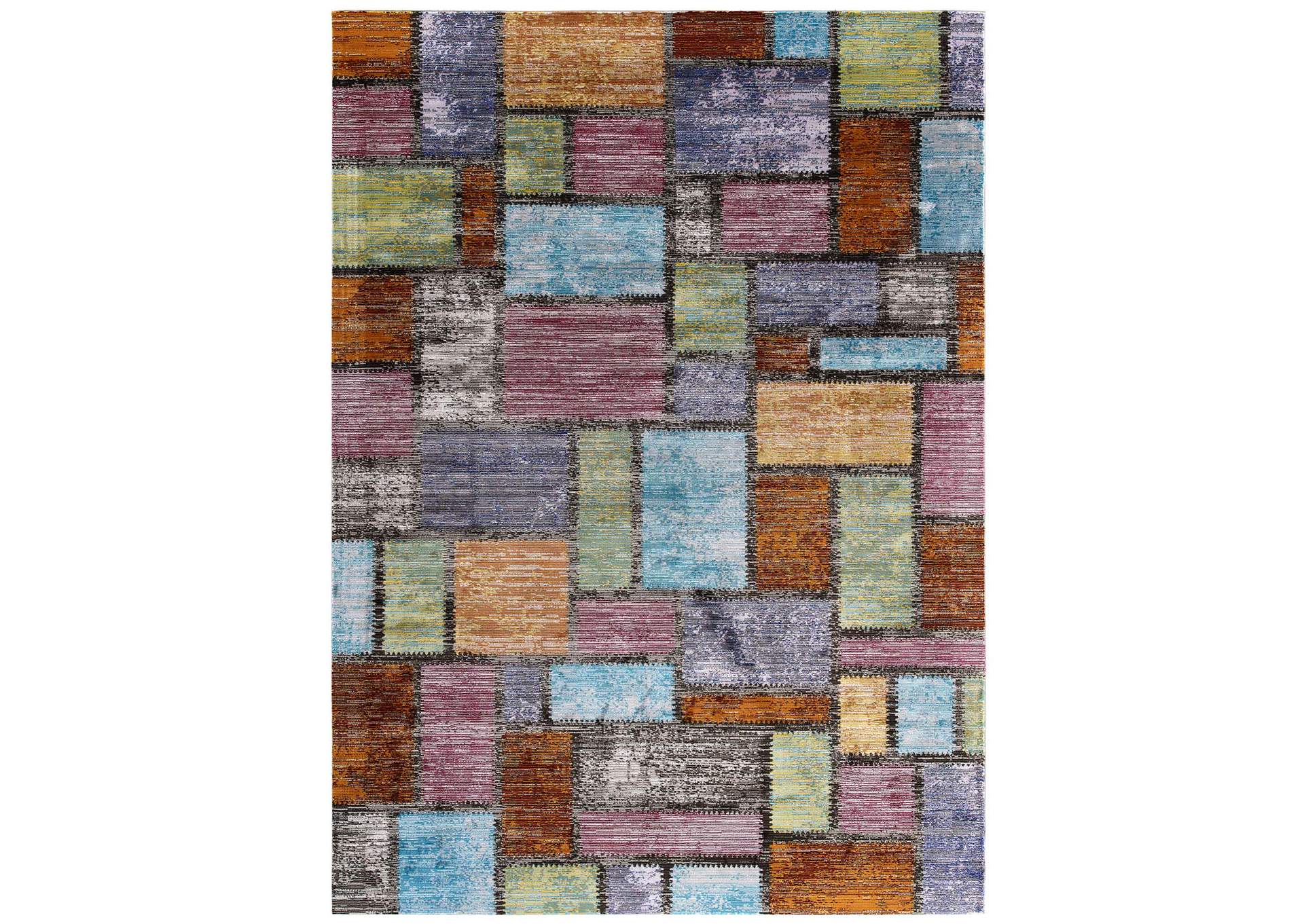 Multicolored Success Nyssa Abstract Geometric Mosaic 4x6 Area Rug,Modway