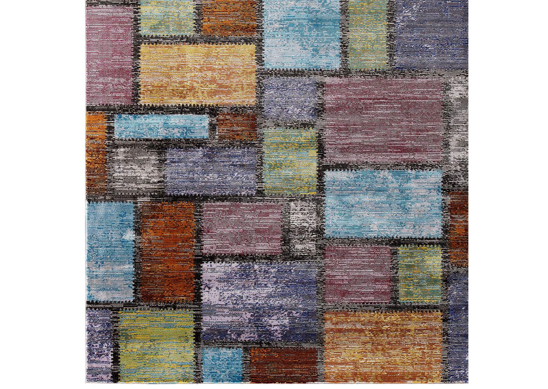 Multicolored Success Nyssa Abstract Geometric Mosaic 4x6 Area Rug,Modway