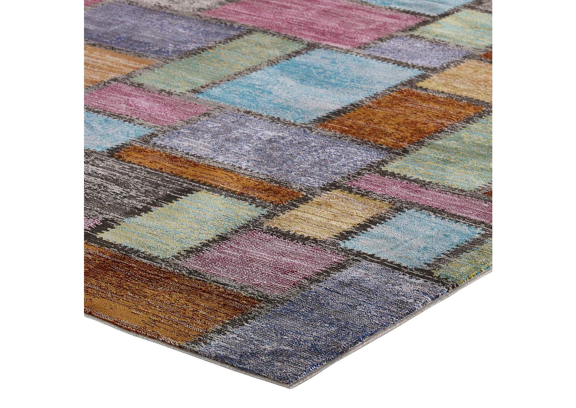 Multicolored Success Nyssa Abstract Geometric Mosaic 4x6 Area Rug,Modway