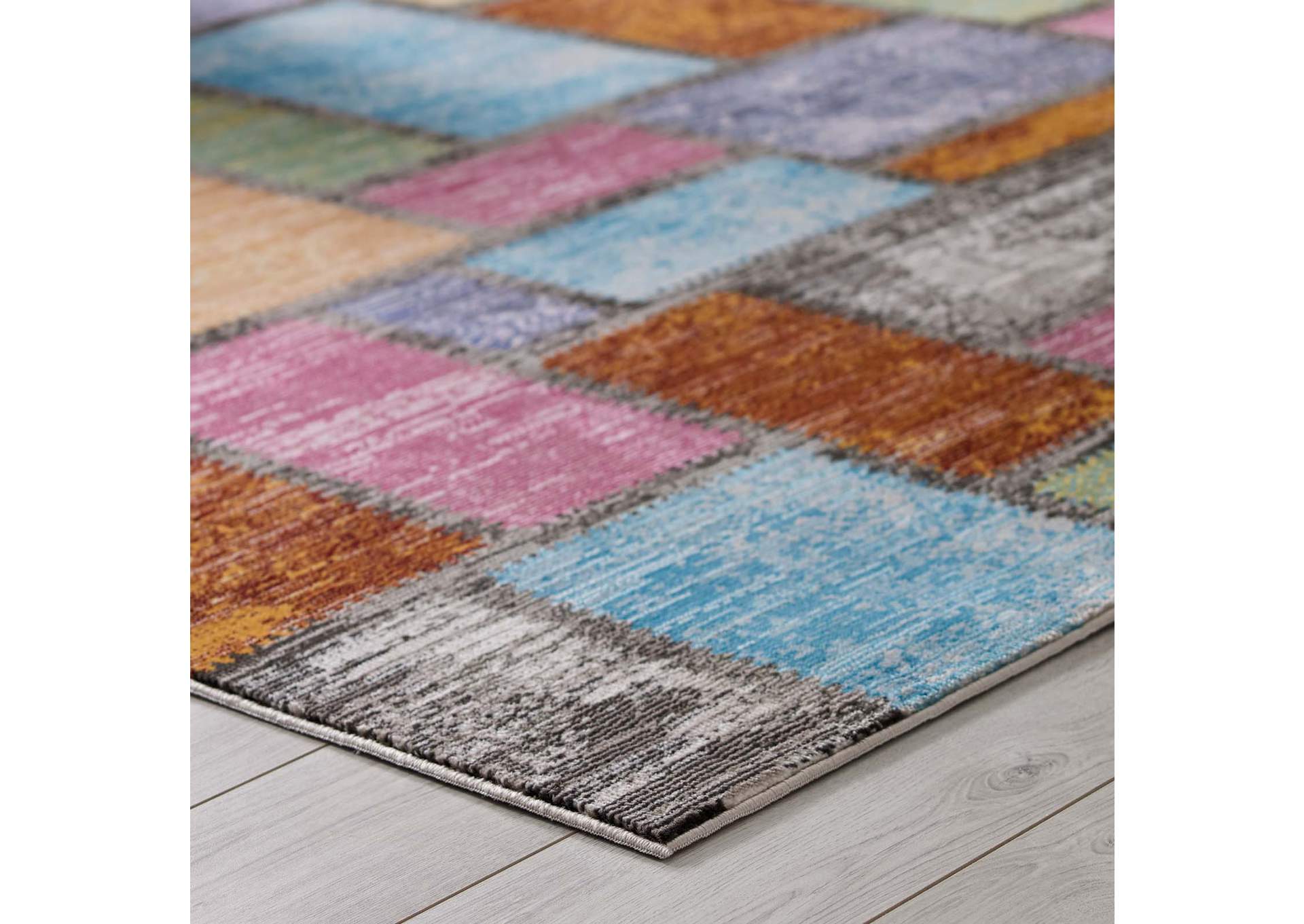 Multicolored Success Nyssa Abstract Geometric Mosaic 4x6 Area Rug,Modway