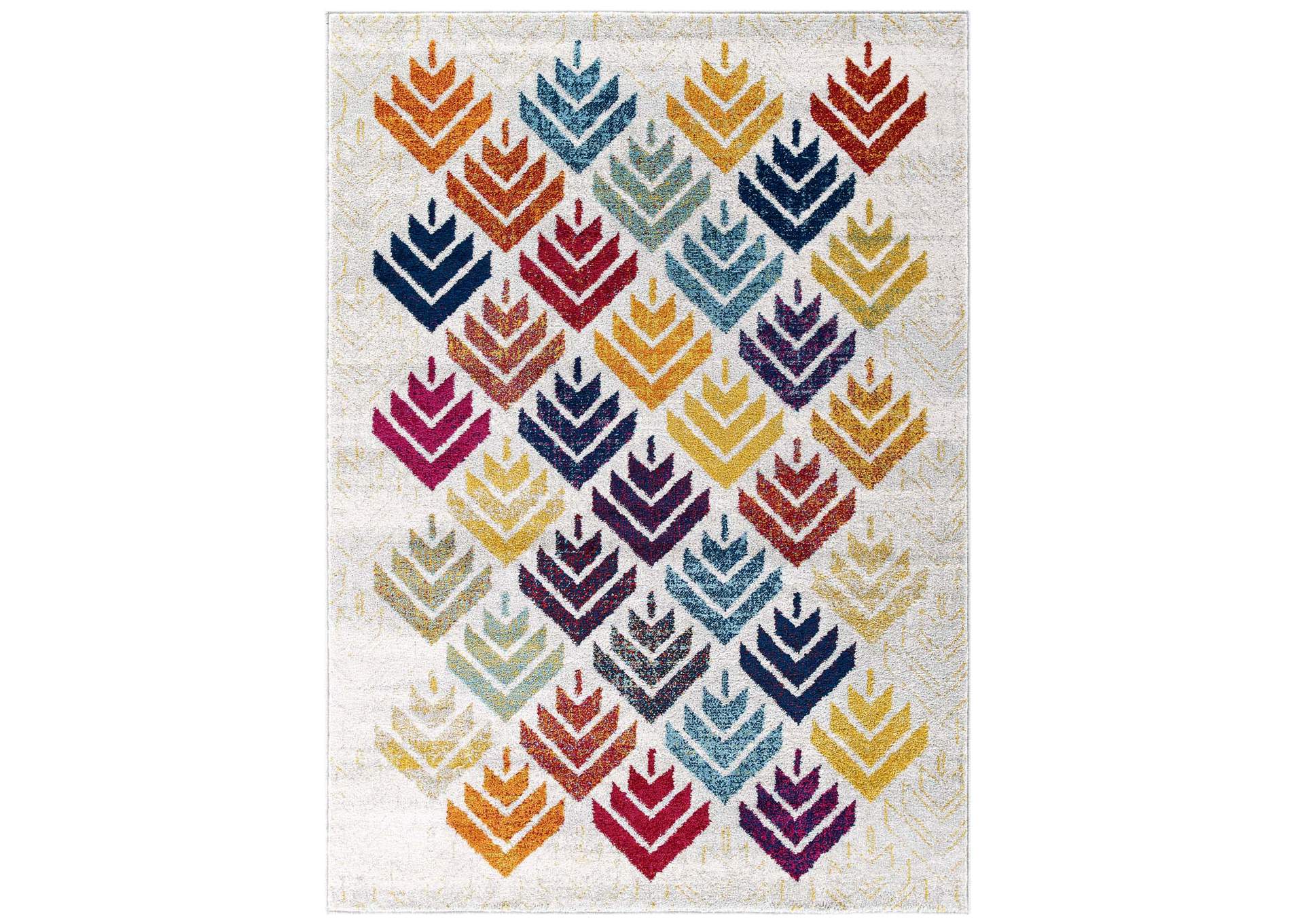 Multicolored Entourage Florin Abstract Floral 5x8 Area Rug,Modway