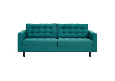 Teal Empress Upholstered Fabric Sofa