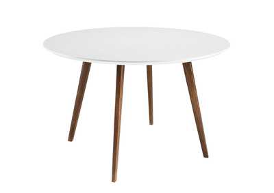 White Platter Round Dining Table
