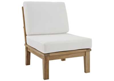 Marina Natural White Armless Outdoor Patio Teak Sofa