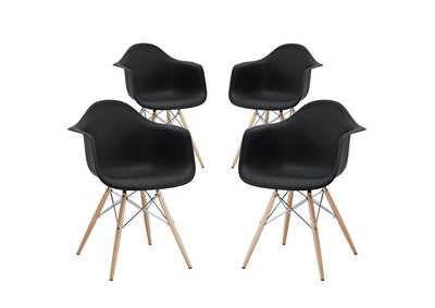 Black Pyramid Arm Dining Chair [Set of 4]