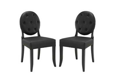 Image for Black Button Dining Side Chair [Set of 2]