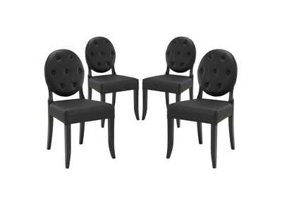 Image for Black Button Dining Side Chair [Set of 4]