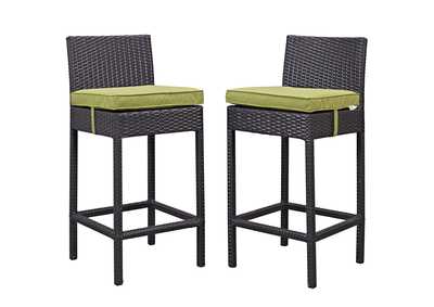 Espresso Peridot Lift Bar Stool Outdoor Patio [Set of 2]